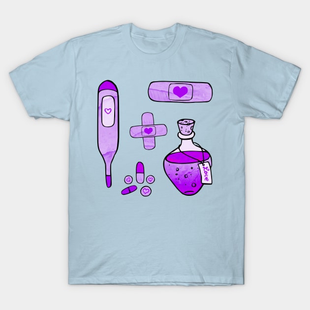 First Aid Kit Purple T-Shirt by Olooriel